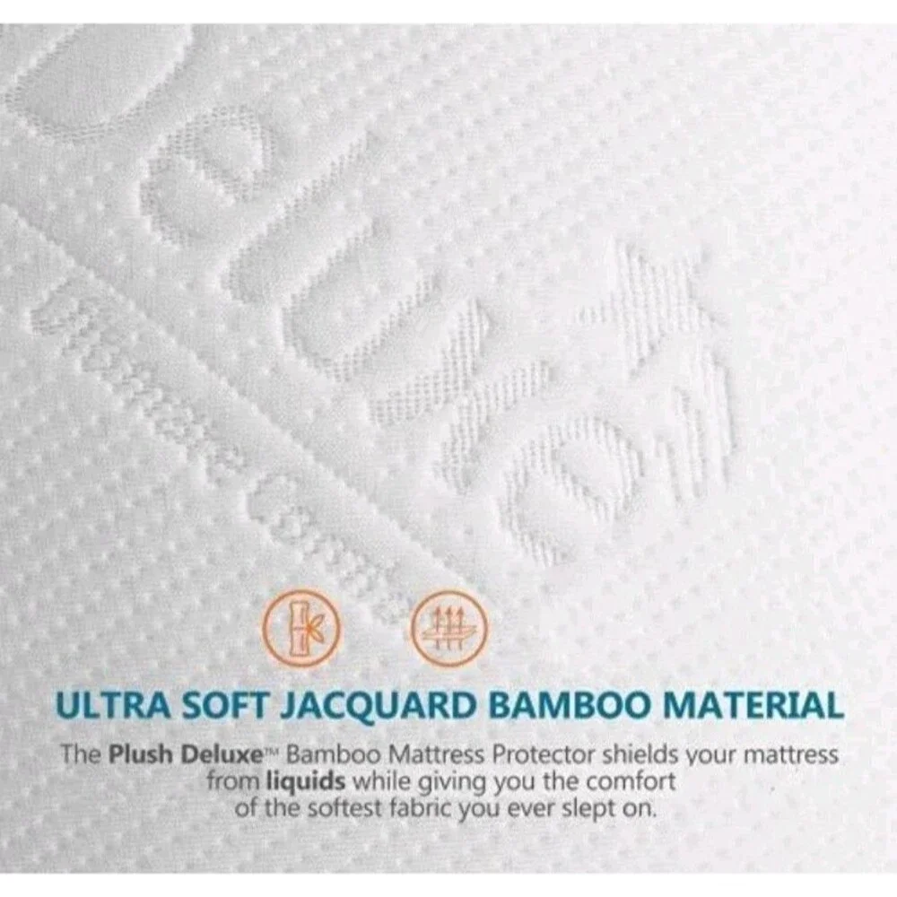 Plush Deluxe Ultimate Comfort Premium Bamboo Mattress Protector King Size NEW